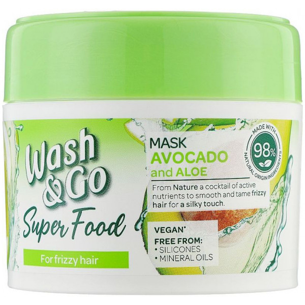 Фото - Маска для волосся Wash&Go SUPER FOOD з авокадо та алое вера 300 мл (8008970053097)
