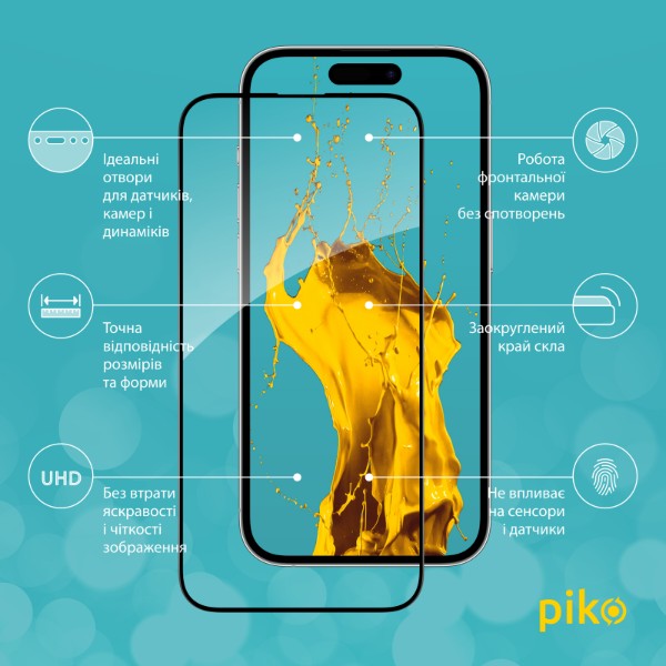 Фото - Захисне скло для смартфону Piko Full Glue for Apple iPhone 14 Pro (1283126541889)