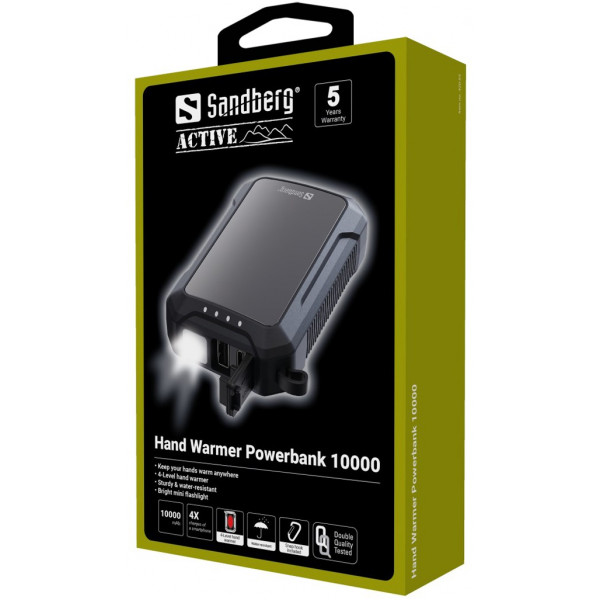 Фото - Батарея мобільна Sandberg Hand Warmer 10000 mAh 2A, USB, ліхтар 1W (420-65)