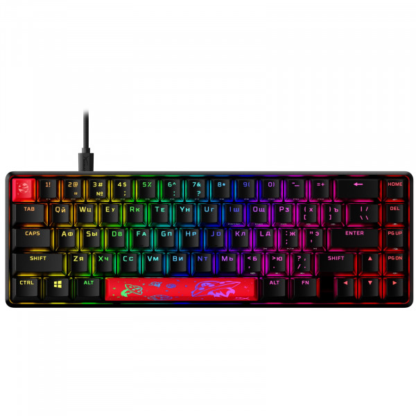 Фото - Клавиатура проводная игровая HyperX Alloy Origins 65 HX Red USB Black (4P5D6AX)