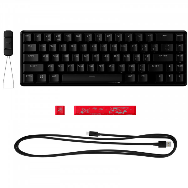 Фото - Клавиатура проводная игровая HyperX Alloy Origins 65 HX Red USB Black (4P5D6AX)