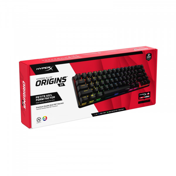 Фото - Клавиатура проводная игровая HyperX Alloy Origins 65 HX Red USB Black (4P5D6AX)