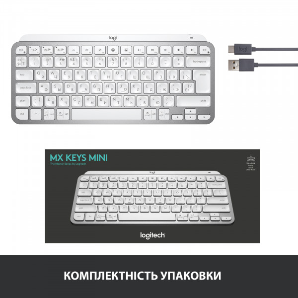 Фото - Клавиатура беспроводная Logitech MX Keys Mini Pale Grey (920-010499)