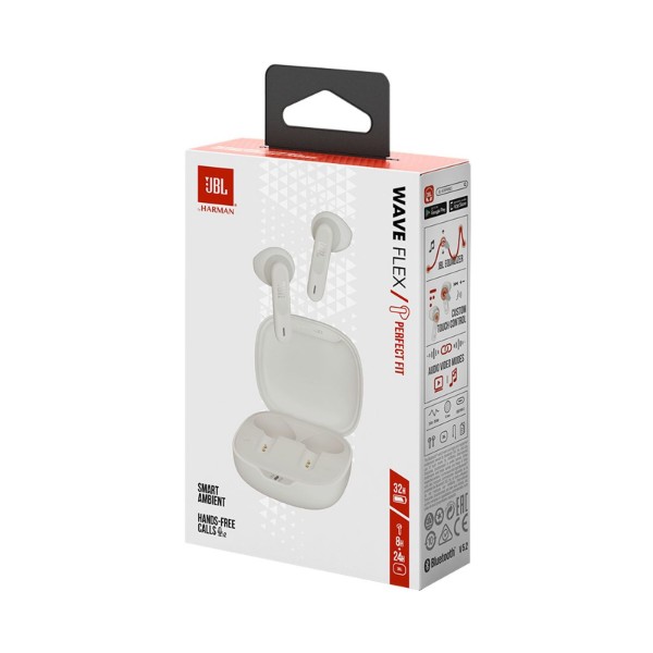 Фото - Наушники вкладыши беспроводные TWS JBL Wave Flex White (JBLWFLEXWHT)