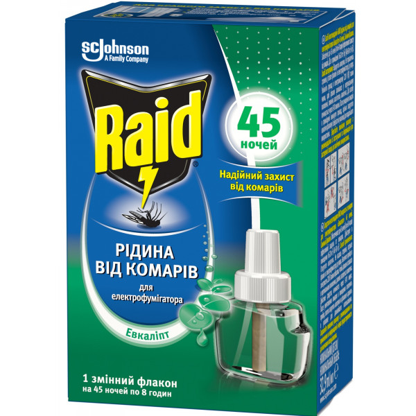 Фото - Фумігант рідина Raid Евкаліпт 45 ночей
