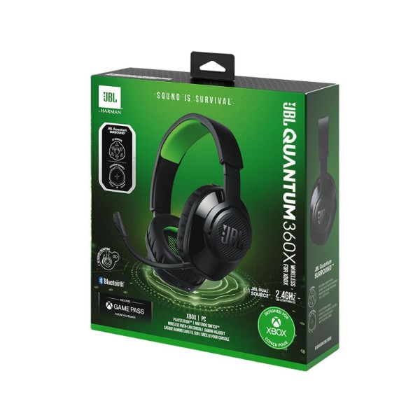 Фото - Гарнітура бездротова ігрова JBL Quantum 360X Wireless for Xbox Black/Green (JBLQ360XWLBLKGRN)