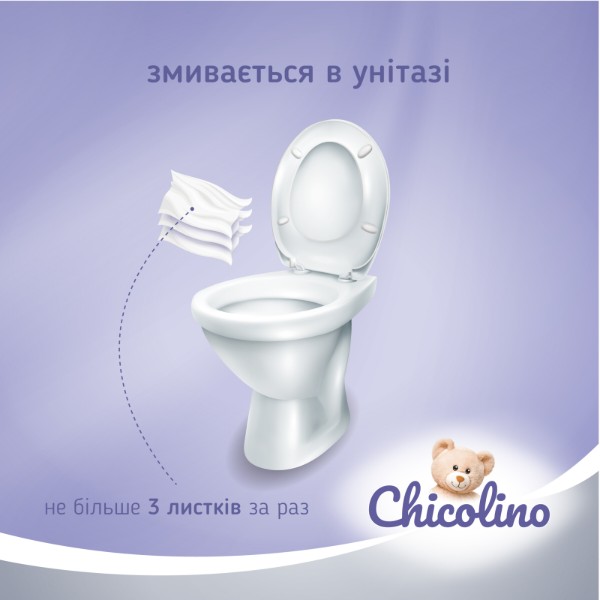Фото - Вологий туалетний папір дитячий Chicolino 40 шт. (4823098413936)
