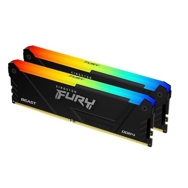 Фото - Пам'ять DDR Kingston DDR4 16GBx2/3200 FURY Beast RGB (KF432C16BB12AK2/32)