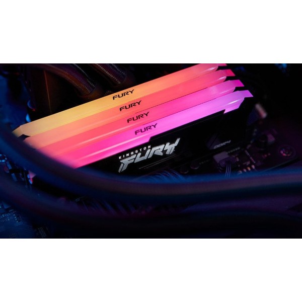 Фото - Пам'ять DDR Kingston DDR4 16GBx2/3200 FURY Beast RGB (KF432C16BB12AK2/32)