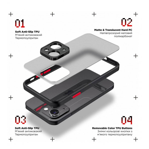 Фото - Чохол для смартфону Armorstandart Frosted Matte for Xiaomi Redmi Note 13 Pro+ 5G Black (ARM71838)