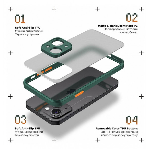 Фото - Чохол для смартфону Armorstandart Frosted Matte for Xiaomi Redmi Note 13 5G Dark Green (ARM71882)