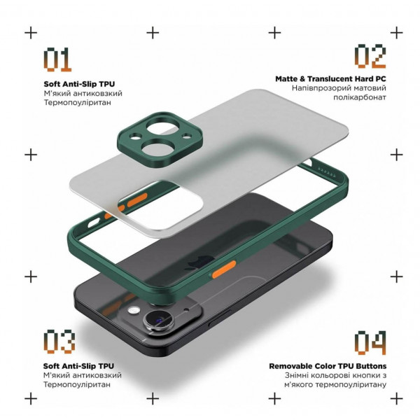 Фото - Чохол для смартфону Armorstandart Frosted Matte for Xiaomi Redmi Note 13 Pro+ 5G Dark Green (ARM71839)