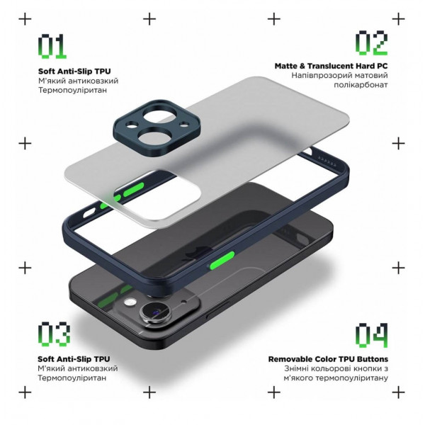 Фото - Чохол для смартфону Armorstandart Frosted Matte for OPPO A58 4G Navy Blue (ARM71067)