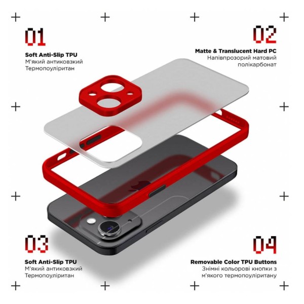 Фото - Чохол для смартфону Armorstandart Frosted Matte for OPPO A58 4G Red (ARM71068)