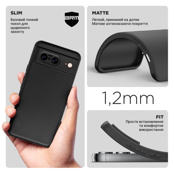 Фото - Чохол для смартфону Armorstandart Matte Slim Fit for Google Pixel 8 Camera cover Black (ARM77459)