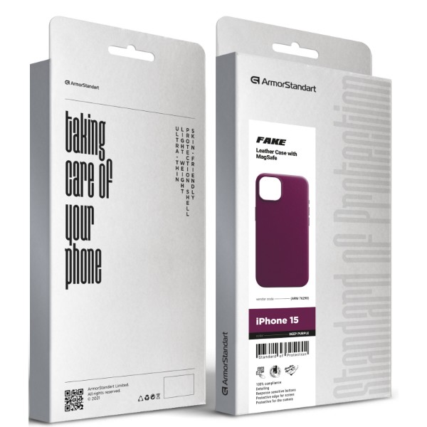 Фото - Чехол для смартфона Armorstandart FAKE Leather Case for Apple iPhone 15 Deep Purple (ARM76290)