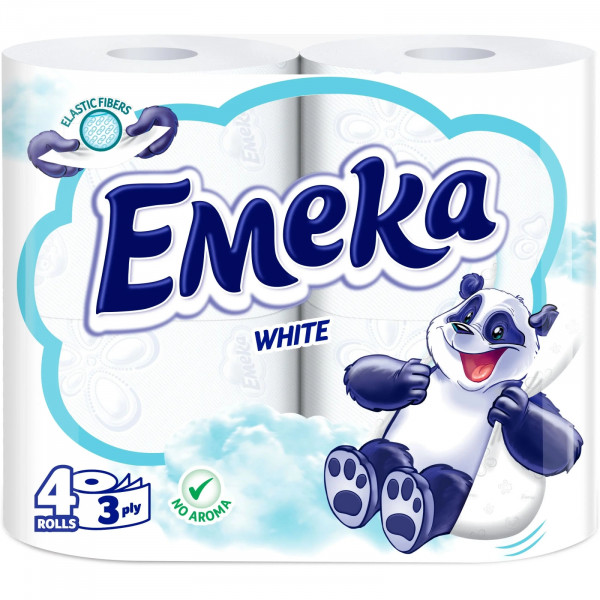 Фото - Туалетний папір Emeka WHITE 4 шт. (3800024035210)