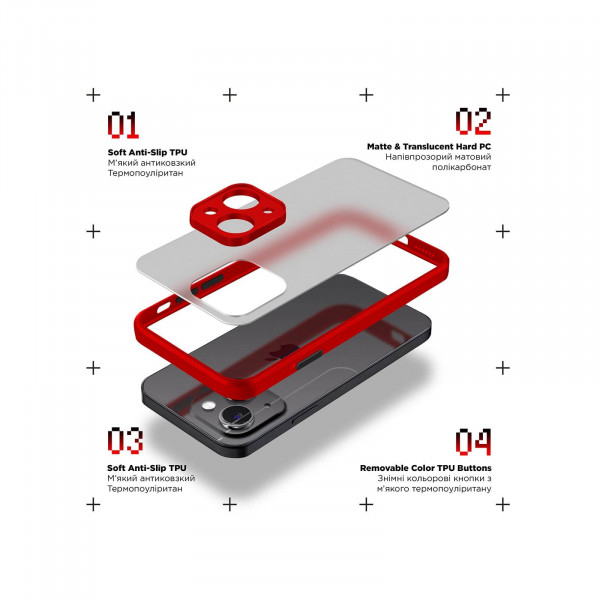 Фото - Чохол для смартфону Armorstandart Frosted Matte Slim Fit for Realme C65 4G Red (ARM77888)