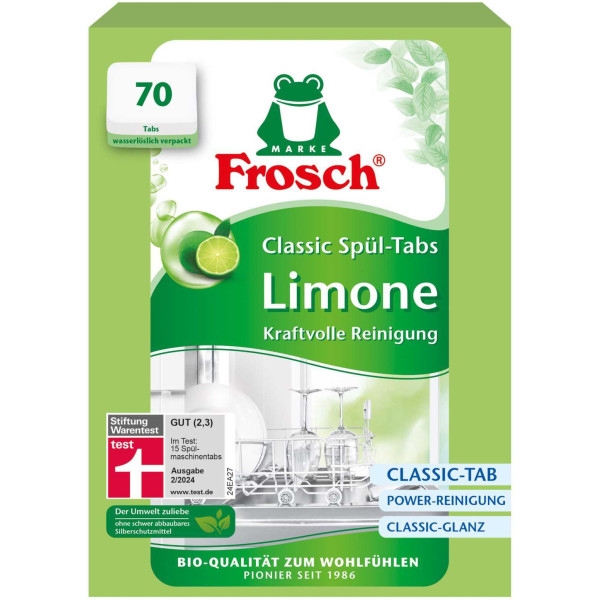 Фото - Таблетка для посудомийної машини Frosch Classic Лимон 15 г х 70 шт (4001499958694)