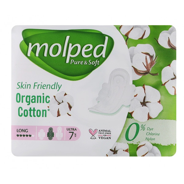 Фото - Прокладки гігієнічні Molped Pure&Soft long 7 шт. (8690536842216)