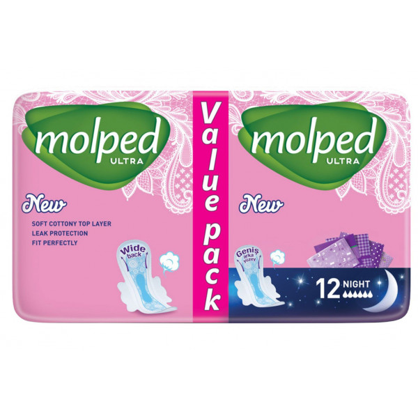 Фото - Прокладки гігієнічні Molped Ultra night eco 12 шт. (8690536825202)