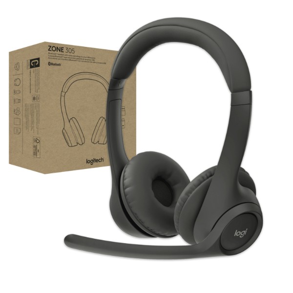 Фото - Гарнітура бездротова Logitech Zone 305 for Business Wireless/Bluetooth Teams Black (981-001451)