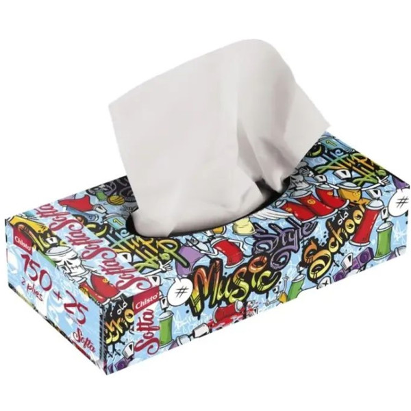 Фото - Серветки паперові Chisto Softa косметичні 2 шари 150+25 шт. Graffiti Among Us (4823098412434)