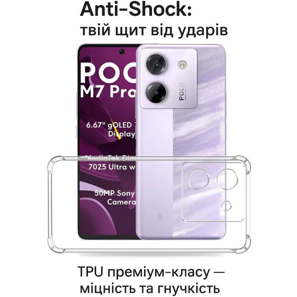 Фото - Чохол для смартфону BeCover Anti-Shock for Poco M7 Pro 5G Clear (713809)