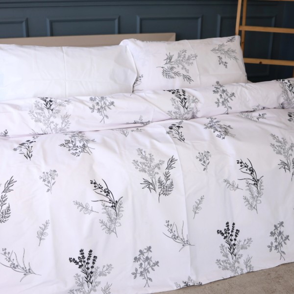 Фото - Комплект постільної білизни MirSon 200x220 см 17-0956 White Botanica Ranforce Elite (2200013183020)