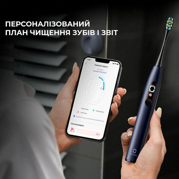 Фото - Зубная щетка электрическая Oclean X Plus Pro Digital Blue (6970810556186)