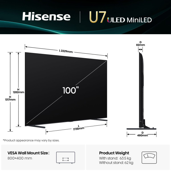 Фото - Телевізор Hisense 100U7Q