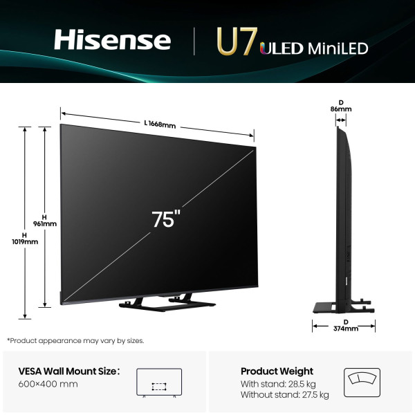 Фото - Телевізор Hisense 75U7Q