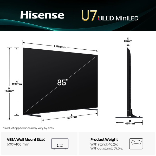 Фото - Телевізор Hisense 85U7Q