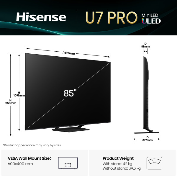 Фото - Телевизор Hisense 85U7Q PRO