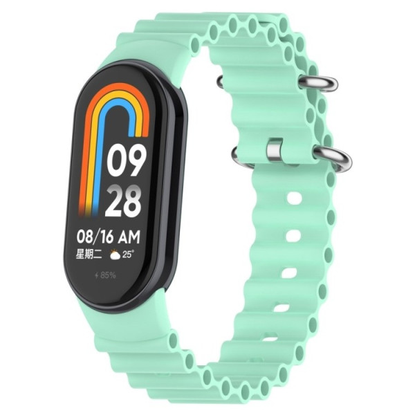 Фото - Ремінець для фітнес-браслету BeCover Wave Style for Xiaomi Mi Smart Band 8 / 9 / 10 Light Green (714356)