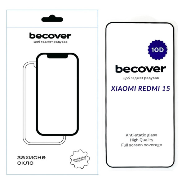 Фото - Захисне скло для смартфону BeCover for Xiaomi Redmi 15 10D Black (713906)