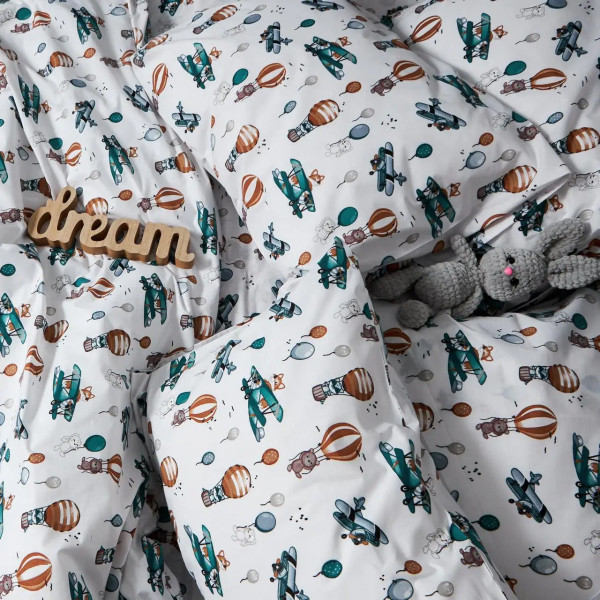 Фото - Комплект постільної білизни Moon&Star Бязь Gold Люкс Cloud Adventures King Size 220x240 нав. 4х70х70 (MS-820006164)