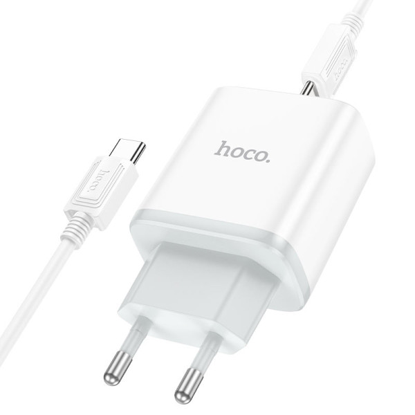 Фото - Сетевое зарядное устройство HOCO C105A PD20W+QC3.0 charger set Type-C (EU) White (6931474782922)