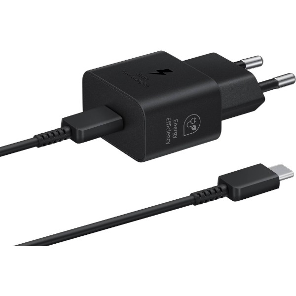 Фото - Мережевий зарядний пристрій Samsung 25W Power Adapter (with C to C Cable) Black (EP-T2510XBEGEU)