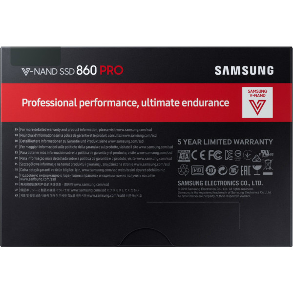 Фото - SSD-накопичувач внутрішній Samsung 860 PRO 1TB 2.5'' SATA III V-NAND MLC (MZ-76P1T0BW)