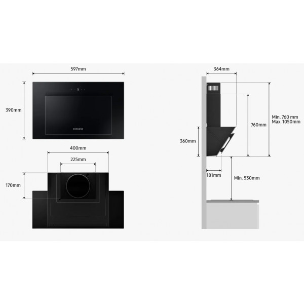 Фото - Витяжка декоративна Samsung NK24B3501VS/WT