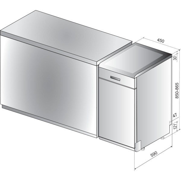 Фото - Уценка - Посудомоечная машина отдельностоящая Whirlpool WSFO 3O23 PF