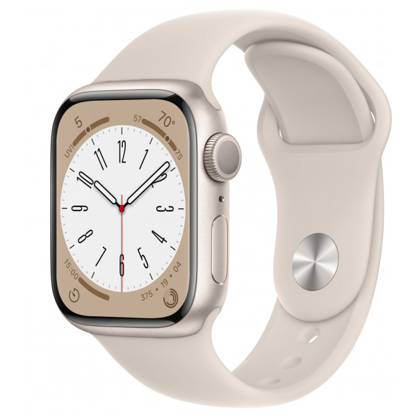 Фото - Смарт-годинник Apple Watch Series 8 GPS 41mm Starlight Aluminium Case with Starlight Sport Band