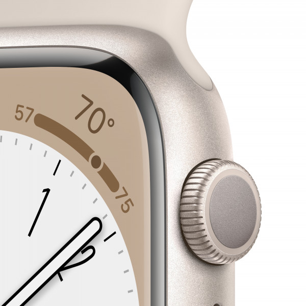 Фото - Смарт-годинник Apple Watch Series 8 GPS 41mm Starlight Aluminium Case with Starlight Sport Band