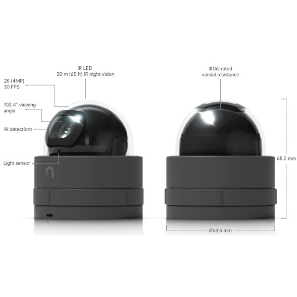 Фото - Камера відеоспостереження Ubiquiti UniFi G5 Dome Ultra Black (UVC-G5-Dome-Ultra-B)