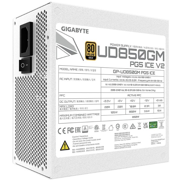 Фото - Блок питания для ПК Gigabyte V2 850W (GP-UD850GM PG5 ICE)