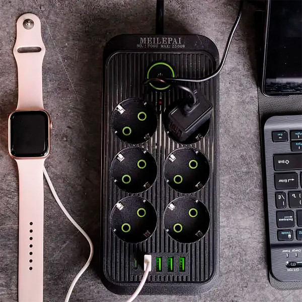 Фото - Мережевий фільтр UFT HP-5-26 2500Вт 6 р 5 USB 5 м Black (LGHP-5-26)