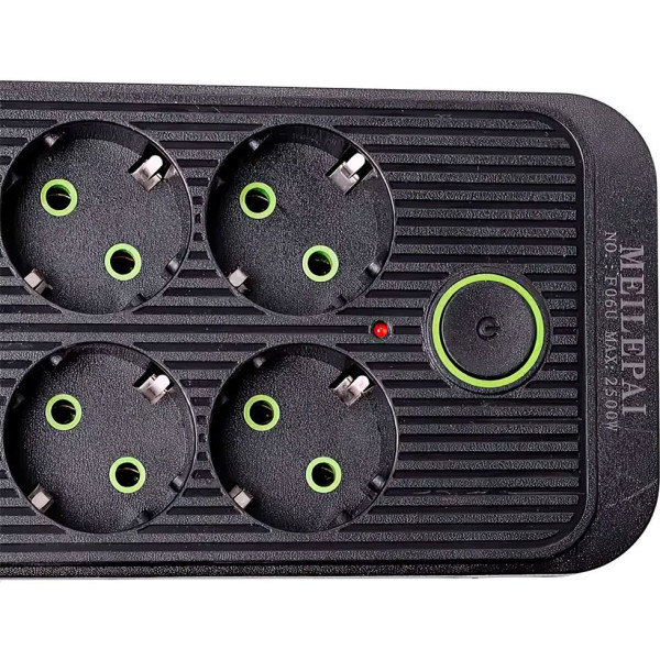 Фото - Мережевий фільтр UFT HP-5-26 2500Вт 6 р 5 USB 5 м Black (LGHP-5-26)