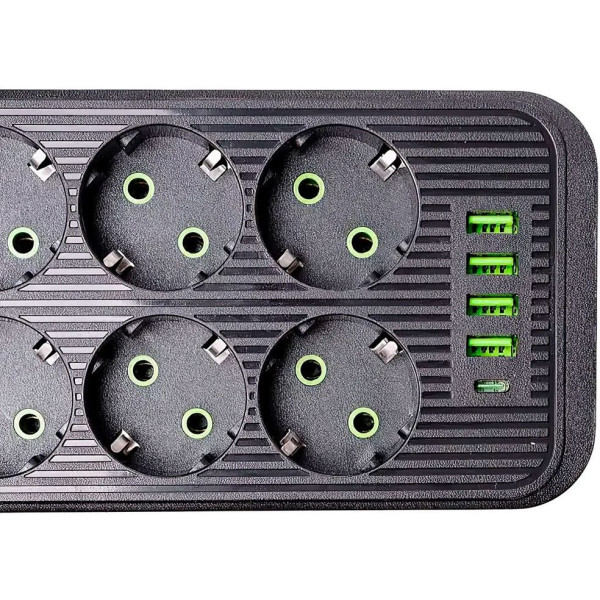 Фото - Мережевий фільтр UFT HP-5-26 2500Вт 6 р 5 USB 5 м Black (LGHP-5-26)