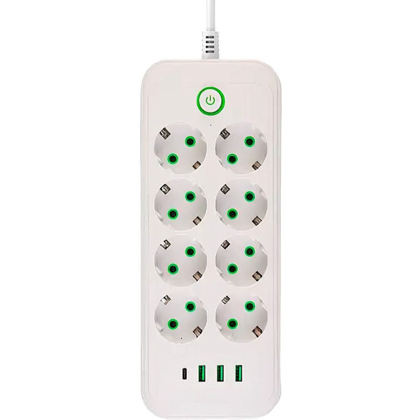 Фото - Мережевий фільтр UFT HP-5-29 2500Вт 8 р 4 USB 4.8 м White (LGHP-5-29)